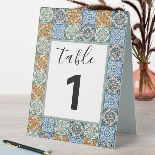 Carreaux italiens Mariage Numéro de table Signe (En SItu (Tableau))
