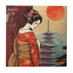 Carreaux Japon geisha maiko décoration japonaise