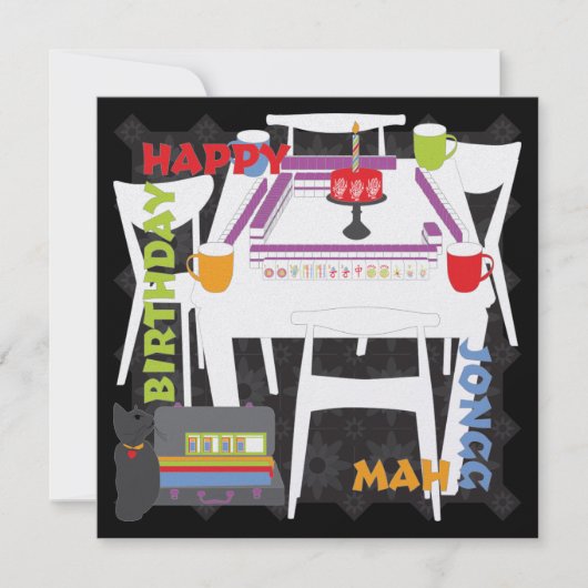 Carreaux Mah Jongg et carte plat (Devant)