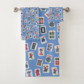 Carreaux MahJongg (symboles) sur bleu (En situation)