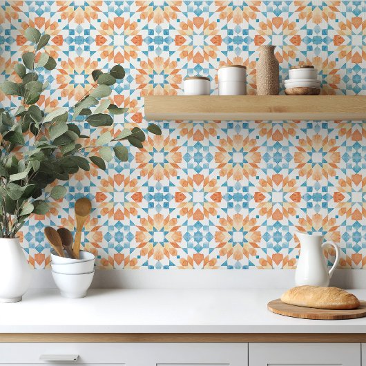 Carreaux marocains en bleu et orange