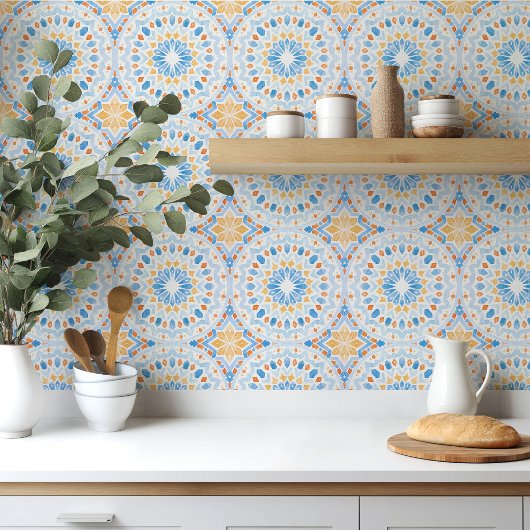 Carreaux marocains en bleu et orange