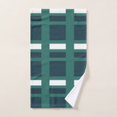 Carreaux Moderne Bleu Blanc Sarcelle (Serviette à main)