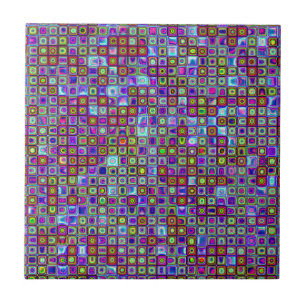 Carreaux Mosaïques Rétro Funky Violet Fumé