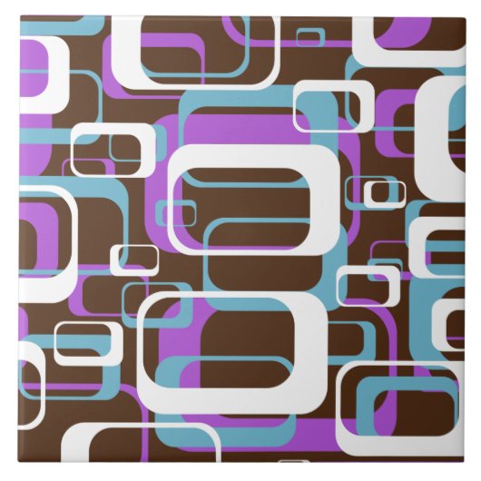 Carreaux Motifs Retro Purple Brown 60s (Devant)