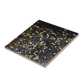 Carreaux noirs et dorés Faux (Côté)