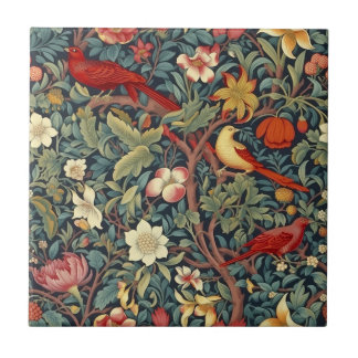 Carreaux Oiseaux en Fleurs