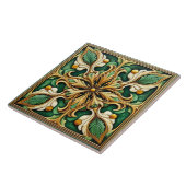 Carreaux ornementaux floraux orientaux - Vert et O (Côté)