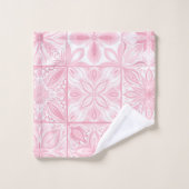 Carreaux ornés en rose (Gant de toilette)