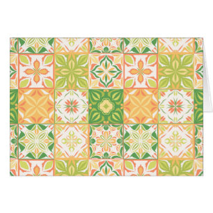 Carreaux ornés en vert et jaune