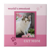 Carreaux photo en chats rose rayé (Devant)