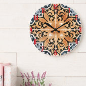 Carreaux portugais Acrylique Horloge Mur Neutre