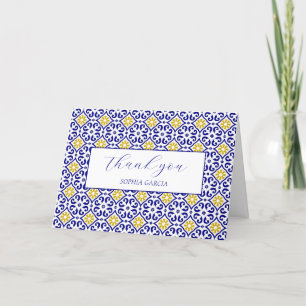 Carreaux portugais bleu Baby Shower Merci
