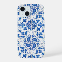 Carreaux Portugais Fleuris Bleu Méditerranéen