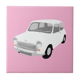 Carreaux Rétro Voiture Rose et Blanc