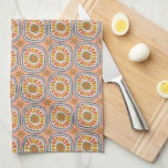 Carreaux ronds rétro Mexique Motif marguerite<br><div class="desc">Décorez votre cuisine avec cette serviette de motif en carreaux ronds dessinés à la main. Fait un grand ménage ou un cadeau mariage! Vous pouvez le customiser et ajouter du texte. Consultez ma boutique pour trouver beaucoup plus de couleurs et de motifs plus des articles correspondants pour votre maison!</div>