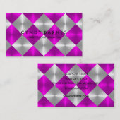 Carreaux rose et gris Carte de visite (Devant / Derrière)