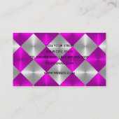 Carreaux rose et gris Carte de visite (Dos)