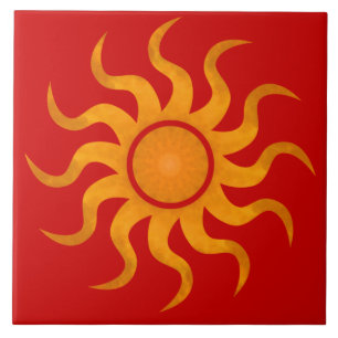 Carreaux rouges épicés au soleil - Grande