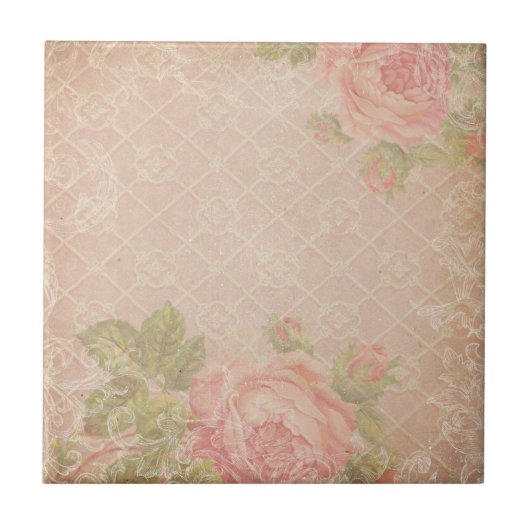 Carreaux Trellis Rose vintage (Devant)