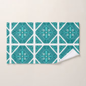 Carreaux Turquoises géométriques Motif d'impressio (Serviette à main)