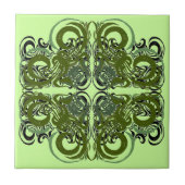 Carreaux verts et noirs rétro (Devant)