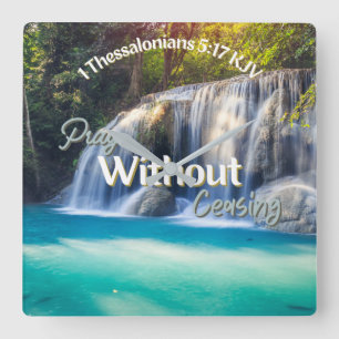 Carrée 1 Thessaloniciens 5:17 Bible Verse Carré Horloge m