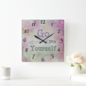 Carrée Aller Vous-Même Mur Horloge (Maison)
