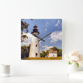 Carrée Amelia Island Lighthouse Floride Carré Horloge mur (Maison)