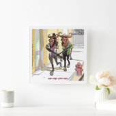 Carrée Amusant Gnu Age Hipsters Rick London Wall Horloge (Maison)