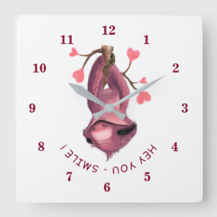 Carrée Amusante horloge romantique à mailles - Souriez vo