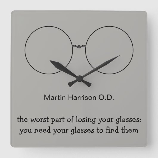 Carrée Amusante Optométriste Horloge Mur De Bureau (Recto)