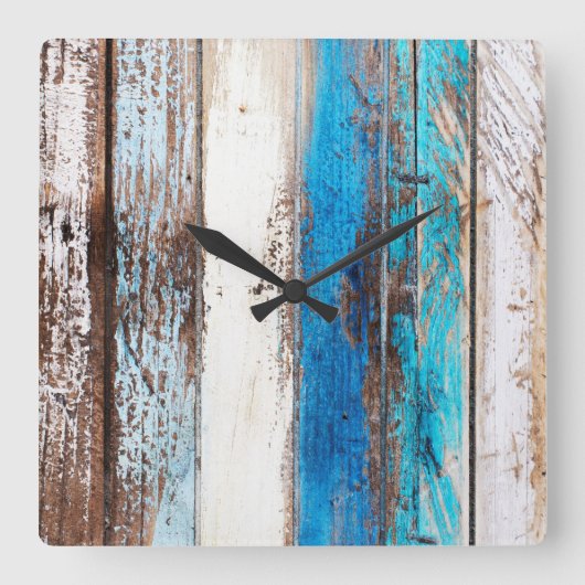 Carrée Ancienne horloge en bois flotté (Recto)