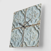 Carrée Antique plafond Carrelage Mur Horloge (Angle)
