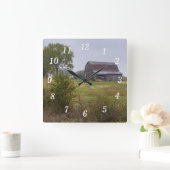 Carrée Barre Sur Une Colline Mur Horloge (Maison)