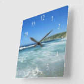 Carrée Beach Life Vue mer Ocean Wall Horloge (Angle)