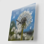 Carrée Beauté D'Un Mur De Dandelion Horloge (Angle)