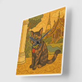 Carrée Belle horloge Carré de chat Siam (Angle)