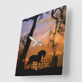 Carrée Belle Horloge Cheval Imaginaire (Angle)