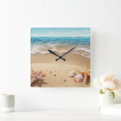 Carrée Belle horloge de la scène de plage (Maison)