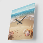 Carrée Belle horloge de la scène de plage (Angle)