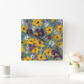 Carrée Belle Horloge Florale - Psaume 37:4 (Maison)