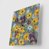 Carrée Belle Horloge Florale - Psaume 37:4 (Angle)