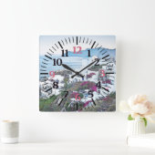 Carrée Belle Santorin, horloge Grèce (Maison)