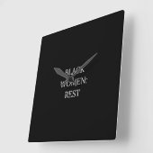 Carrée Black Women Rest Wall Horloge (Angle)