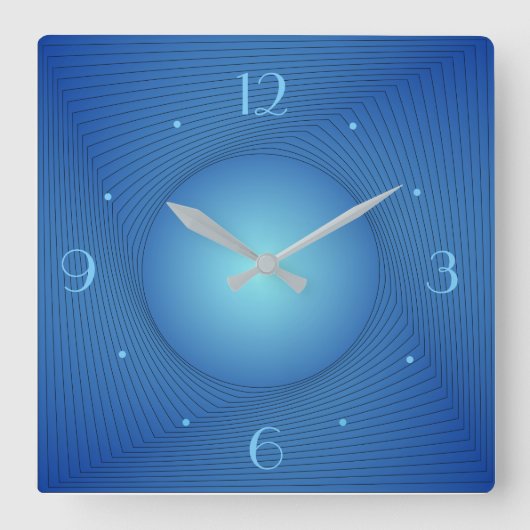 Carrée Bleu avec centre circulaire > Horloge de cuisine (Recto)