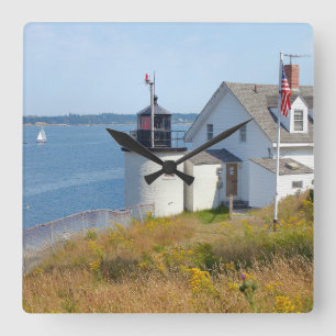 Carrée Browns Head Lighthouse, Maine Wall Horloge