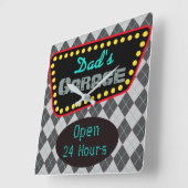 Carrée Cadeau classique papa's Garage Wall Horloge Cadeau (Angle)
