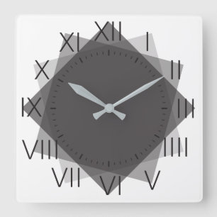 Carrée cadran à horloge avec carré diamant rectangles