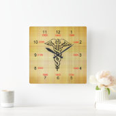 Carrée Caduceus Horloge Militaire (Maison)